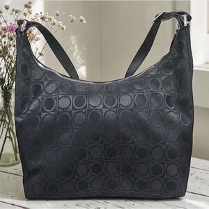 EUC Vintage Salvatore Ferragamo Black Monogram Hobo Bag with COA